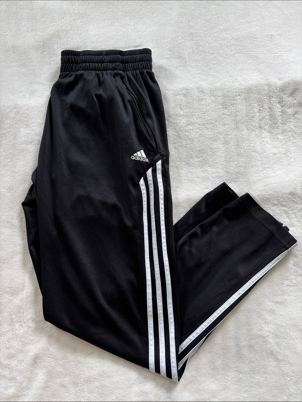 adidas Black Jogger Pants with White 3-Stripes